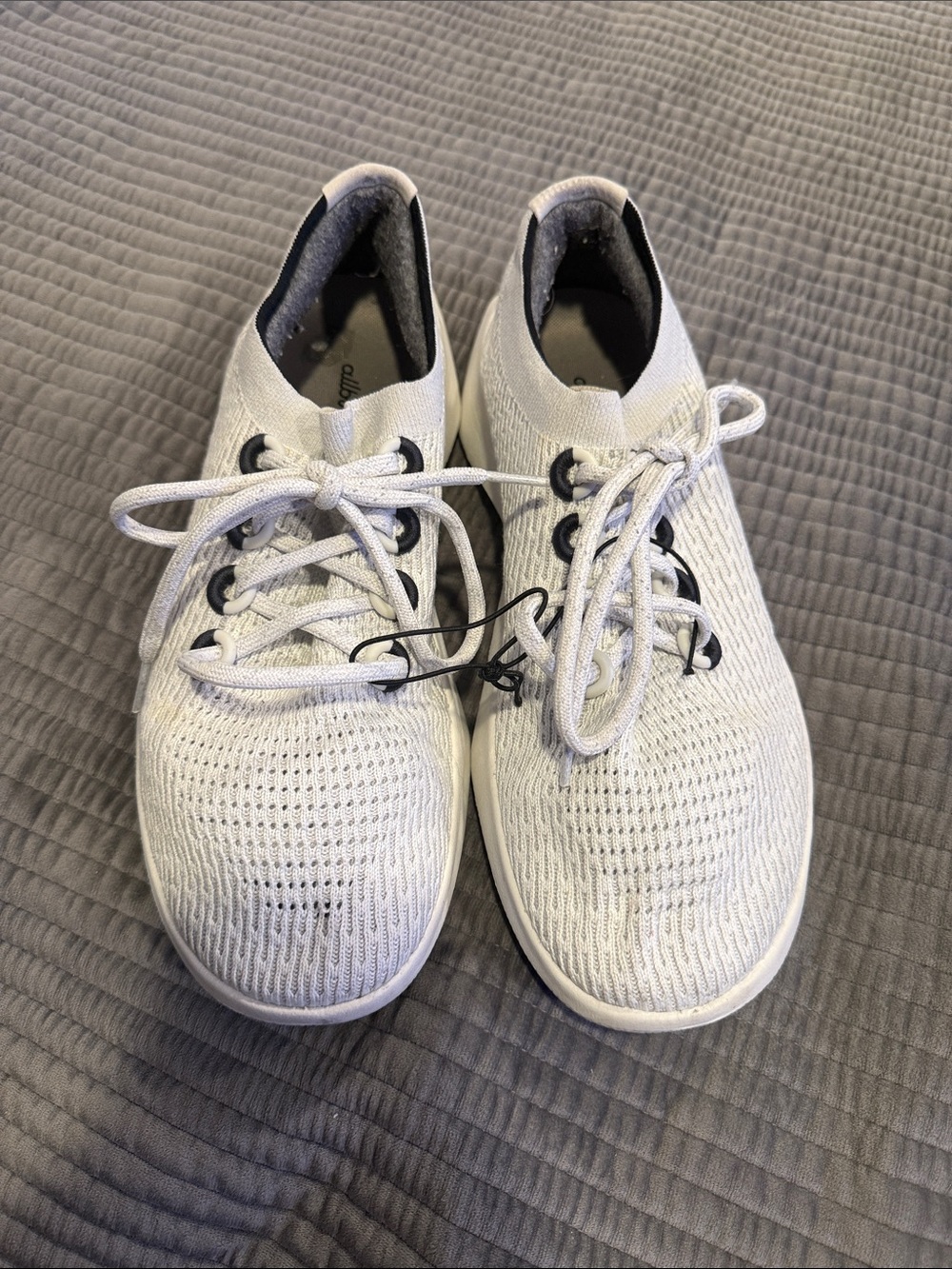 allbirds Women's White Knit Lace-Up Sneakers